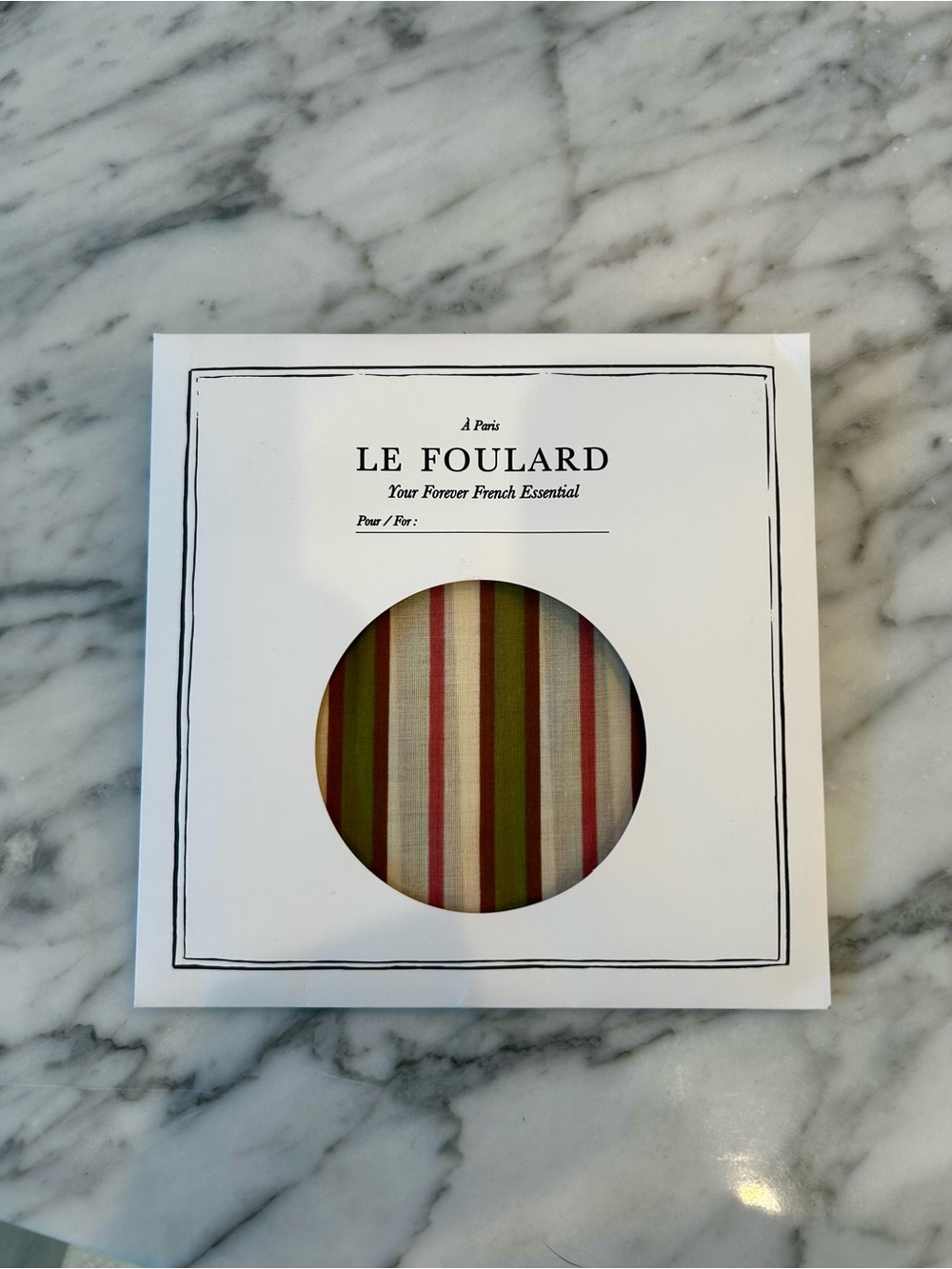 Sézane Striped Le Foulard in Red, Green, Cream & Tan